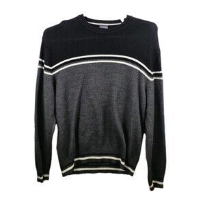 Ferruche Men's XL Black & Gray 100% Acrylic Long Sleeve Sweater